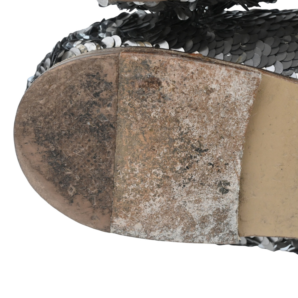 CHANEL Silver Sequin Loafers Estimated Size 7 - Picture 7 of 16